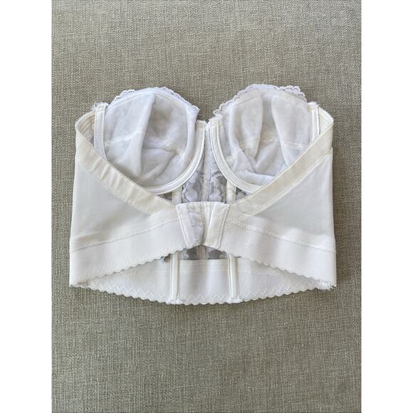 Vintage Vassarette 36 B Bustier Corset Bra Lace White Strapless Runs Small 26” - Picture 4 of 11